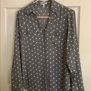 Express Portofino Shirt (Gray/white polka dot)